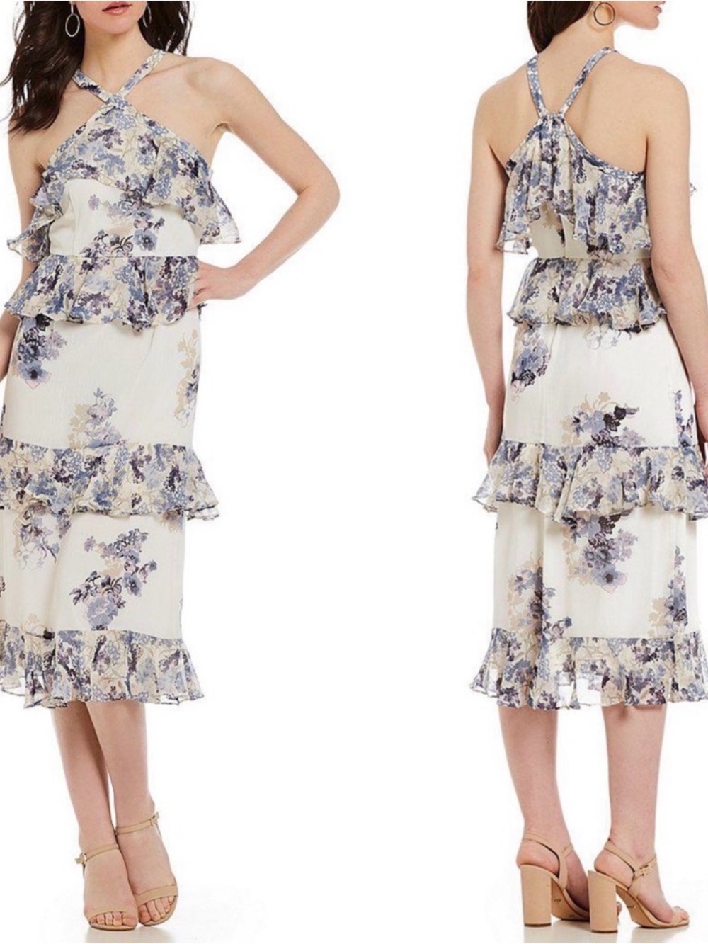 Gianni Bini Erin Halter Midi Dress Size 0